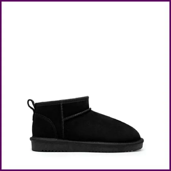 Genuine Suede Ankle Boots with Faux Fur Lining & Memory Foam